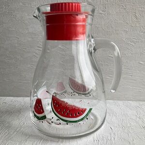 CERVE Italy Vintage Glass Serving Pitcher Juice / Water Carafe Watermelon Decor